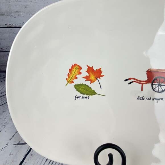 Rae Dunn Fall Autumn Oval Ceramic Platter - Picture 2 of 4